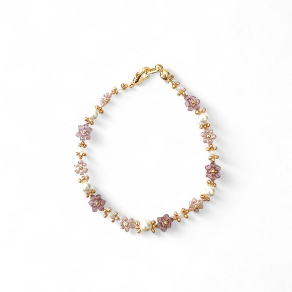 Lilac Bloom — Purple & Gold Bracelet Making Kit - Charmé Studio