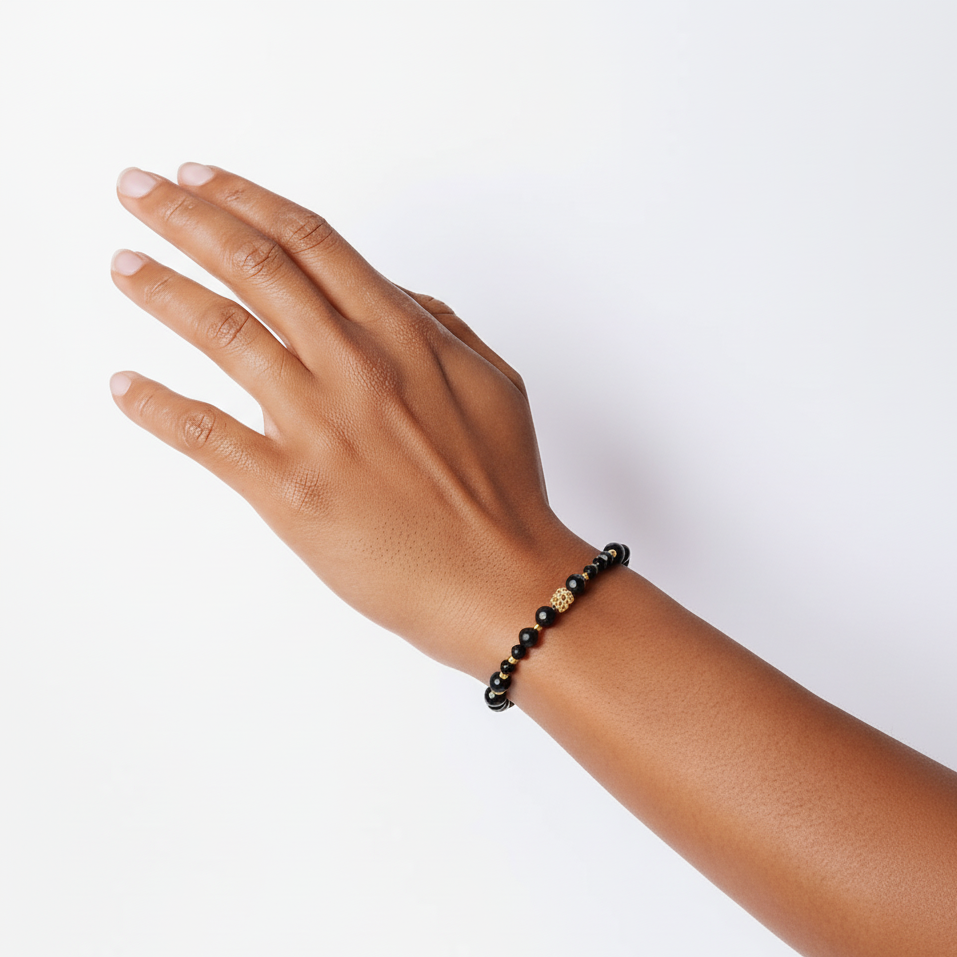 Protection | Black Agate Gemstone Energy Bracelet