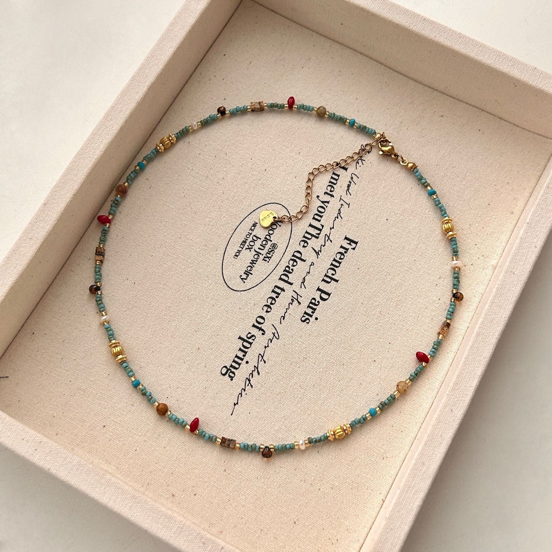 Desert Mosaic | Natural Turquoise Beaded Bracelet - Charmé Studio