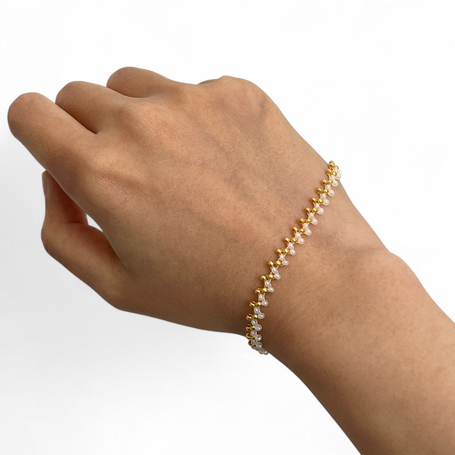 Golden Dusk Pearl & Gold Bracelet Making Kit | Bracelet - Charmé Studio