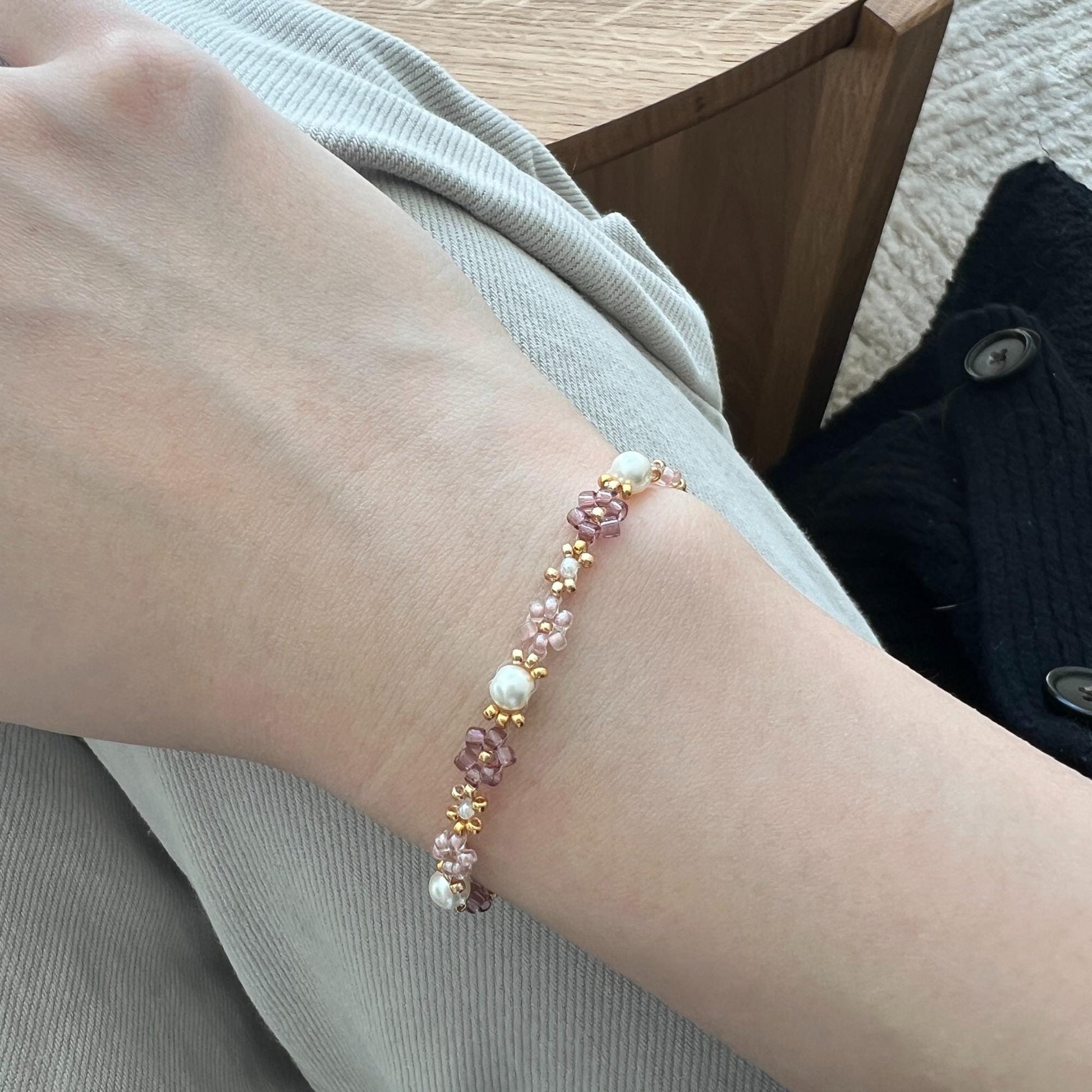 Lilac Bloom — Purple & Gold Bracelet Making Kit - Charmé Studio