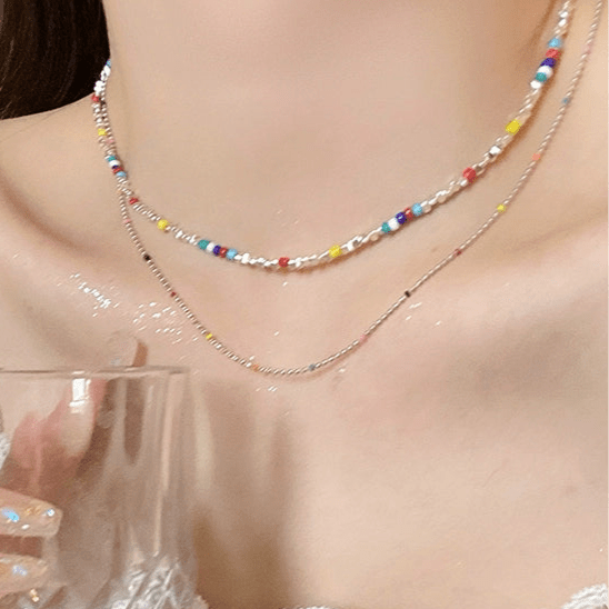 Starlight Carnival Necklace Set | Dainty Summer Jewelry | Colorful Layered Choker | Sweet and Edgy Dopamine Necklace - Charmé Studio