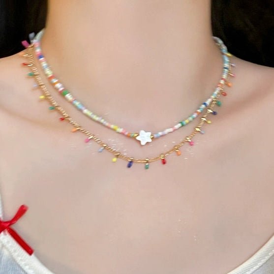 Starlight Carnival Necklace Set | Dainty Summer Jewelry | Colorful Layered Choker | Sweet and Edgy Dopamine Necklace - Charmé Studio