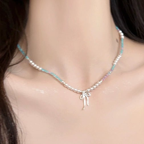 Sugar Petal Dainty Beaded Necklace | Whimsical Coquette Layering Jewelry - Charmé Studio