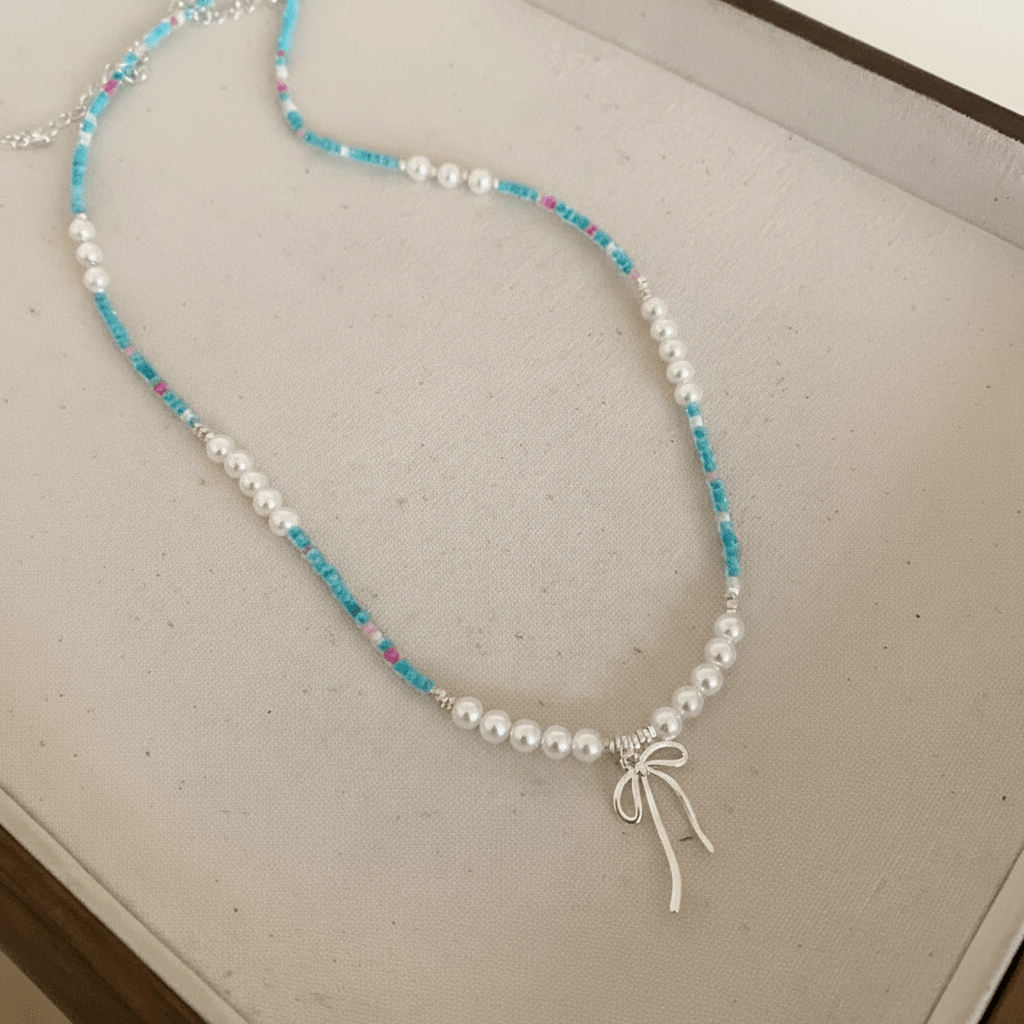 Sugar Petal Dainty Beaded Necklace | Whimsical Coquette Layering Jewelry - Charmé Studio