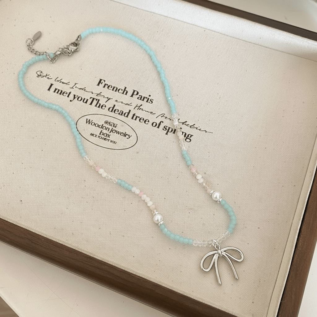 Sugar Petal Dainty Beaded Necklace | Whimsical Coquette Layering Jewelry - Charmé Studio