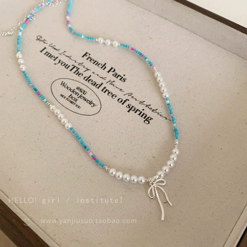 Sugar Petal Dainty Beaded Necklace | Whimsical Coquette Layering Jewelry - Charmé Studio